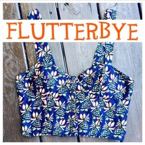 FLUTTERBYE Pineapple Crop Top